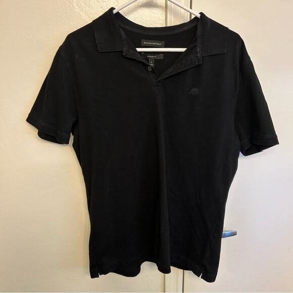 Banana Republic Signature Pique Men's Black Polo Shirt - Picture 1 of 5